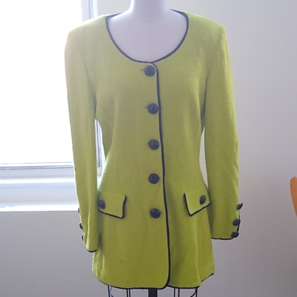 St. John Collection lime green jacket.
